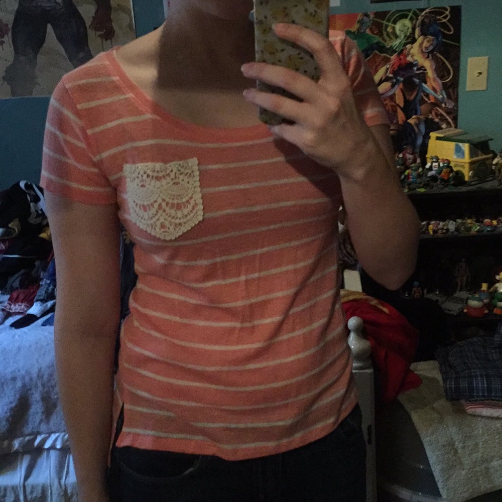 Sheer top with pocket